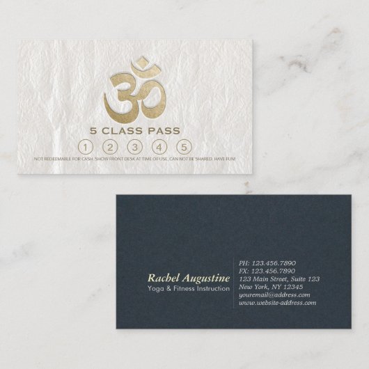 ヨガ瞑想インストラクタークラスパスロイヤリティカード ロイヤリティカード (正面/裏面)
