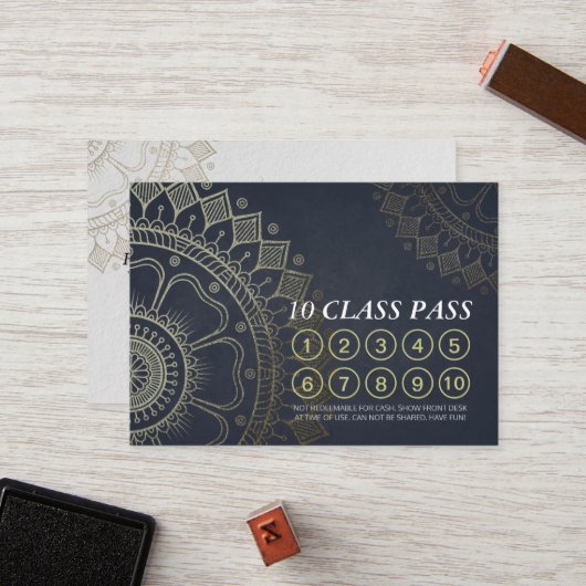 ヨガ瞑想インストラクタークラスパスロイヤリティカード ロイヤリティカード (正面/裏面インサイチュ)