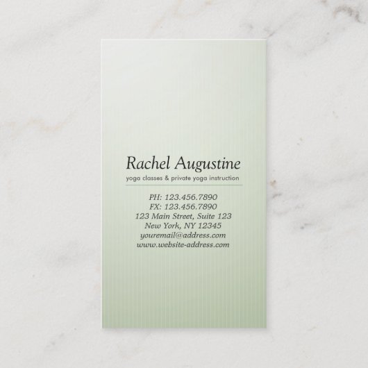 ヨガ瞑想インストラクタークラスパスロイヤリティカード ロイヤリティカード (裏面)