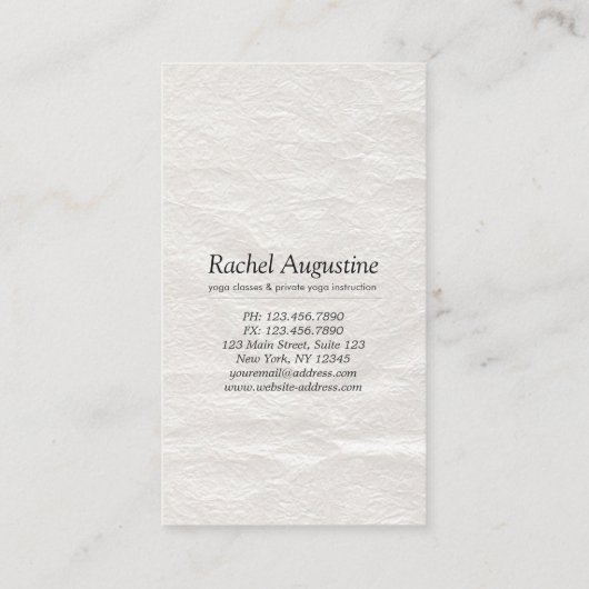 ヨガ瞑想インストラクタークラスパスロイヤリティカード ロイヤリティカード (裏面)