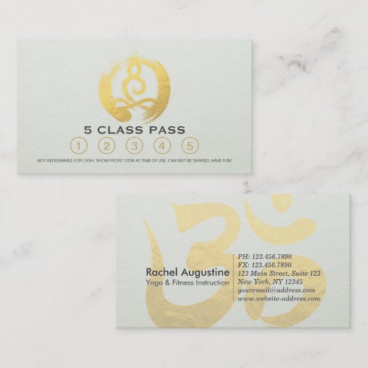 ヨガ瞑想インストラクタークラスパスロイヤリティカード ロイヤリティカード (正面/裏面)