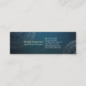 ヨガ瞑想インストラクターグリーンゴールドフォイルマンダラ スキニー名刺 (裏面)