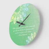 ヨガ瞑想インストラクターグリーンゴールドフォイルマンダラ ラージ壁時計 (傾斜)