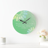 ヨガ瞑想インストラクターグリーンゴールドフォイルマンダラ ラージ壁時計 (ホーム)