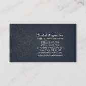 ヨガ瞑想インストラクターグリーンゴールドフォイルマンダラ 名刺 (裏面)