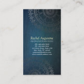 ヨガ瞑想インストラクターグリーンゴールドフォイルマンダラ 名刺 (裏面)