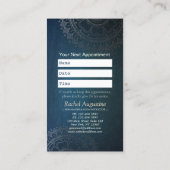 ヨガ瞑想インストラクターグリーンブルー金ゴールドマンダラ 予約カード (裏面)