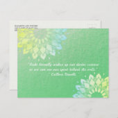 ヨガ瞑想インストラクターゴールドフォイルマンダラ引用文 ポストカード (正面/裏面)