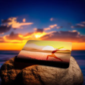 ヨガ瞑想インストラクターサンセットハーフムーンポーズ 名刺