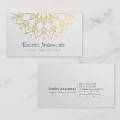 ヨガ瞑想インストラクターシック白金ゴールド曼荼羅 名刺 (正面/裏面)