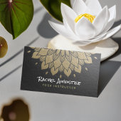 ヨガ瞑想インストラクターシック黒金ゴールド曼荼羅 名刺