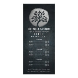 ヨガ瞑想インストラクターシルバーツリーの価格表 ラックカード