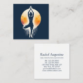ヨガ瞑想インストラクターツリーポーズフルムーン スクエア名刺 (正面/裏面)