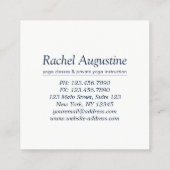 ヨガ瞑想インストラクターツリーポーズフルムーン スクエア名刺 (裏面)