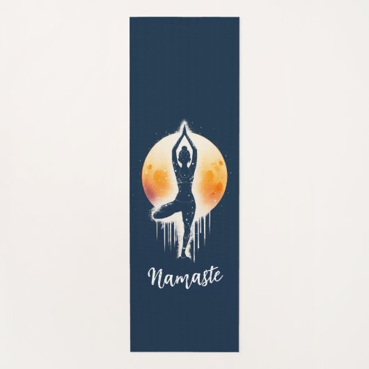 ヨガ瞑想インストラクターツリーポーズフルムーン ヨガマット (正面)