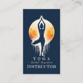 ヨガ瞑想インストラクターツリーポーズフルムーン 名刺