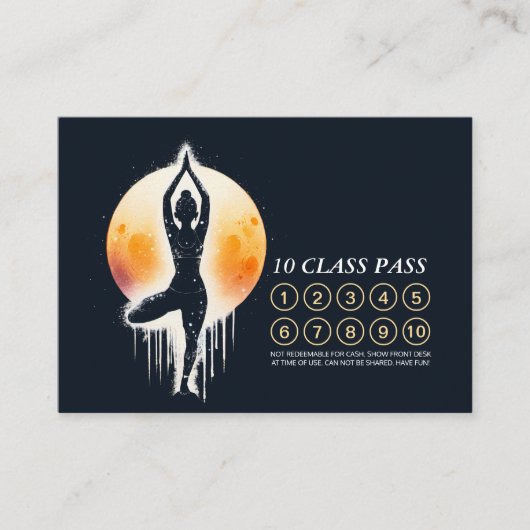 ヨガ瞑想インストラクターツリーポーズ10クラスパス ロイヤリティカード (正面)