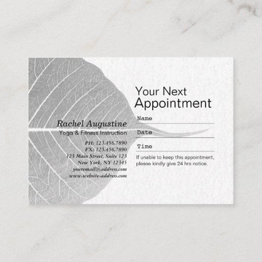 ヨガ瞑想インストラクターツリーポーズ10クラスパス ロイヤリティカード (裏面)