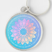 ヨガ瞑想インストラクターバラゴールドフォイルマンダラ キーホルダー (正面)