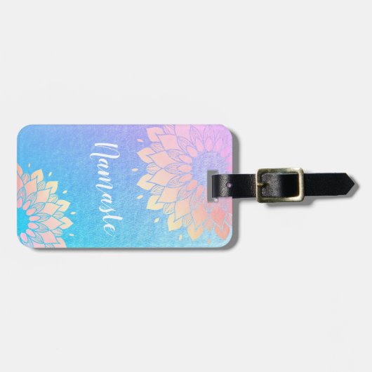 ヨガ瞑想インストラクターバラゴールドフォイルマンダラ ラゲッジタグ (正面横)