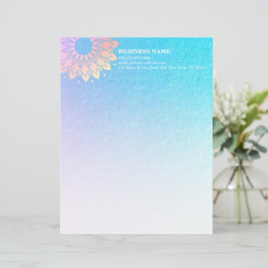 ヨガ瞑想インストラクターバラゴールドフォイルマンダラ レターヘッド (スタンド正面)