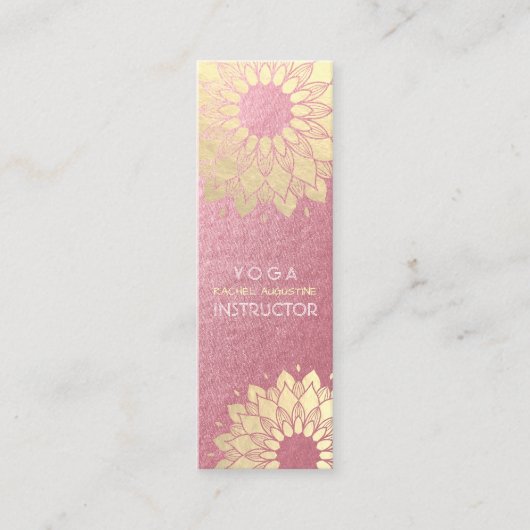 ヨガ瞑想インストラクターバラ金ゴールドマンダラロータス スキニー名刺 (正面)