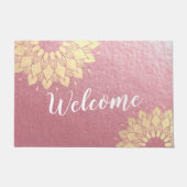 ヨガ瞑想インストラクターバラ金ゴールドマンダラロータス ドアマット (正面)