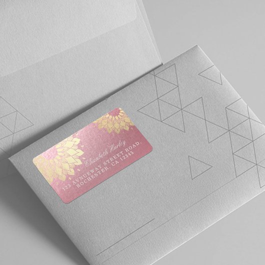 ヨガ瞑想インストラクターバラ金ゴールドマンダラロータス ラベル