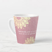 ヨガ瞑想インストラクターバラ金ゴールドマンダラ引用文 カフェラテマグ (左アングル)