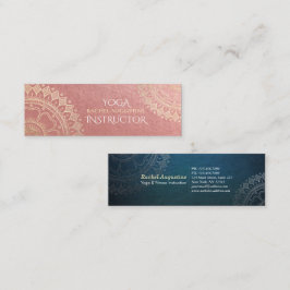 ヨガ瞑想インストラクターピンクゴールドフォイルマンダラ スキニー名刺