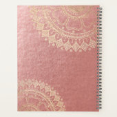 ヨガ瞑想インストラクターピンク金ゴールドマンダラ引用文 プランナー手帳 (裏面)