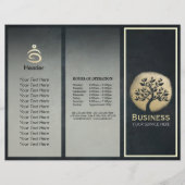 ヨガ瞑想インストラクターブラック金ゴールドツリートリフォールド (正面)