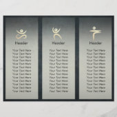 ヨガ瞑想インストラクターブラック金ゴールドツリートリフォールド (裏面)