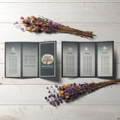 ヨガ瞑想インストラクターブラック金ゴールドツリートリフォールド