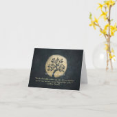 ヨガ瞑想インストラクターブラック金ゴールドツリー引用文 カード (黄色い花)