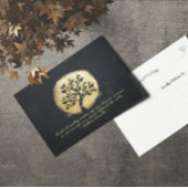 ヨガ瞑想インストラクターブラック金ゴールドツリー引用文 ポストカード