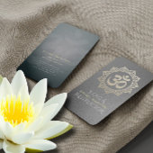 ヨガ瞑想インストラクターブラック金ゴールドOMマンダラ 名刺