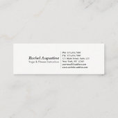 ヨガ瞑想インストラクターブラック&ホワイトツリーロゴ スキニー名刺 (裏面)