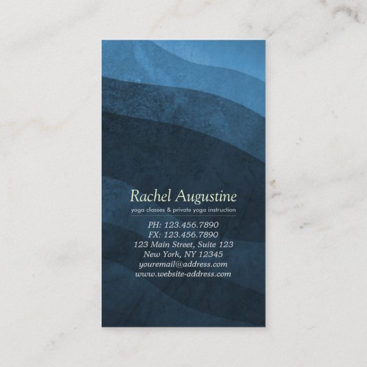 ヨガ瞑想インストラクターブルーと金ゴールドOMシンボル 名刺 (裏面)