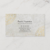 ヨガ瞑想インストラクターブルーゴールドフォイルマンダラ 名刺 (裏面)