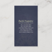 ヨガ瞑想インストラクターブルーバラ金ゴールド曼荼羅 名刺 (裏面)