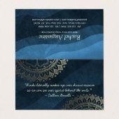 ヨガ瞑想インストラクターブルー金ゴールドマンダラ価格 名刺 (外部フラット)