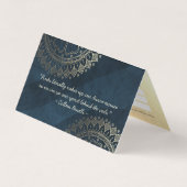 ヨガ瞑想インストラクターブルー金ゴールドマンダラ価格 名刺 (正面)