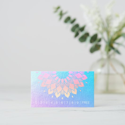 ヨガ瞑想インストラクターマンダラロイヤリティパンチ ロイヤリティカード (スタンド正面)