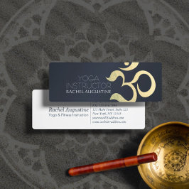 ヨガ瞑想インストラクターライフコーチOMシンボル スキニー名刺