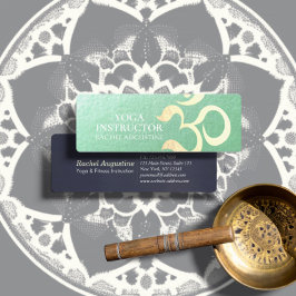 ヨガ瞑想インストラクターライフコーチOMシンボル スキニー名刺