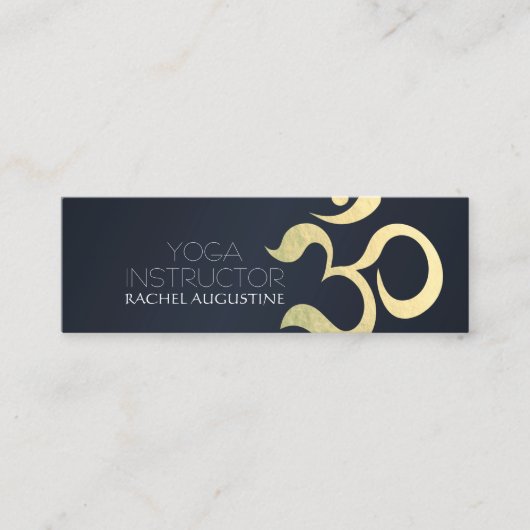 ヨガ瞑想インストラクターライフコーチOMシンボル スキニー名刺 (正面)