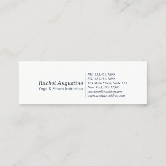 ヨガ瞑想インストラクターライフコーチOMシンボル スキニー名刺 (裏面)