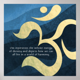 ヨガ瞑想インストラクターライフコーチOM引用文ポー ポスター