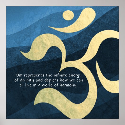 ヨガ瞑想インストラクターライフコーチOM引用文ポー ポスター (正面)